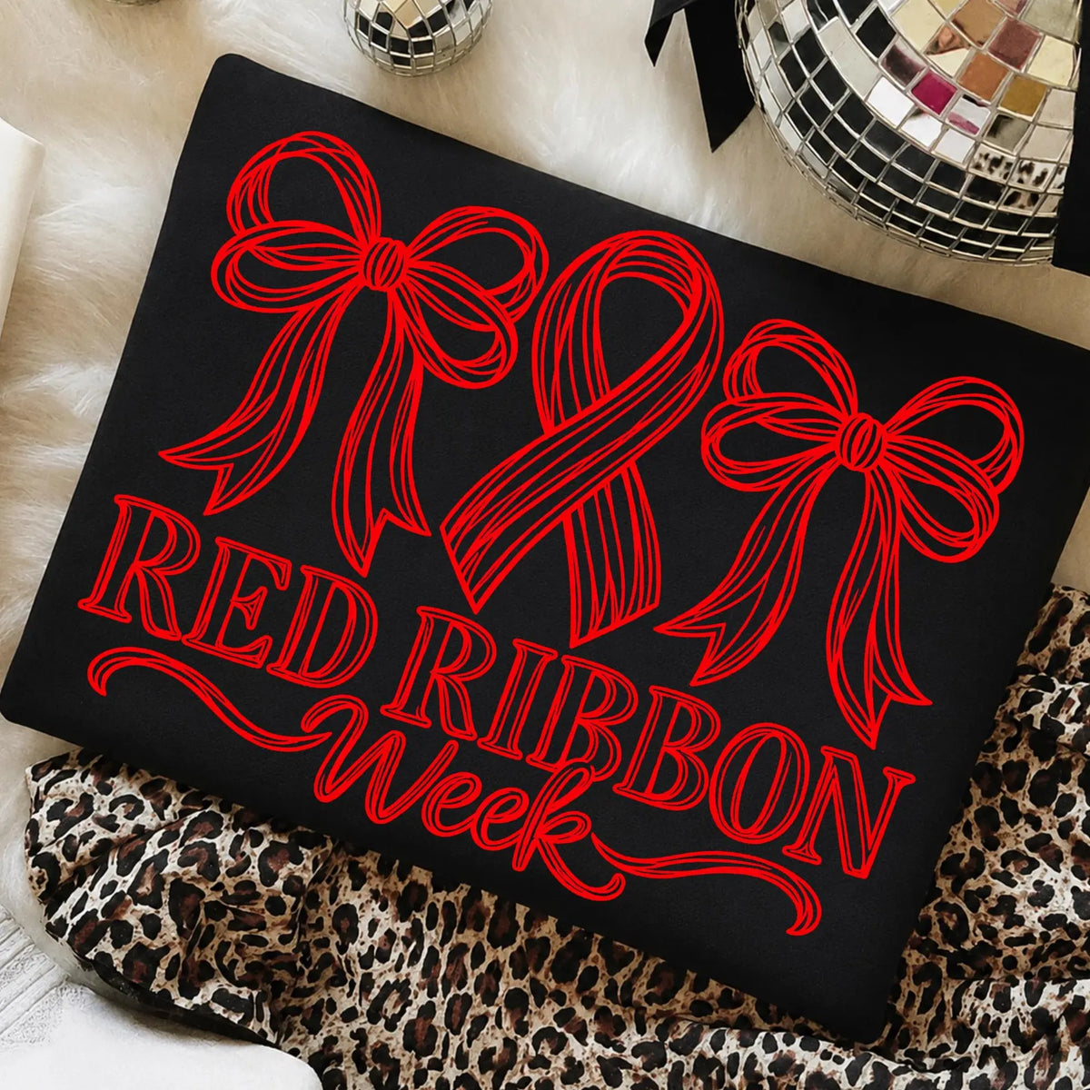 Red Ribbon Week Bows T-Shirt | Boujee Babe Tees Co